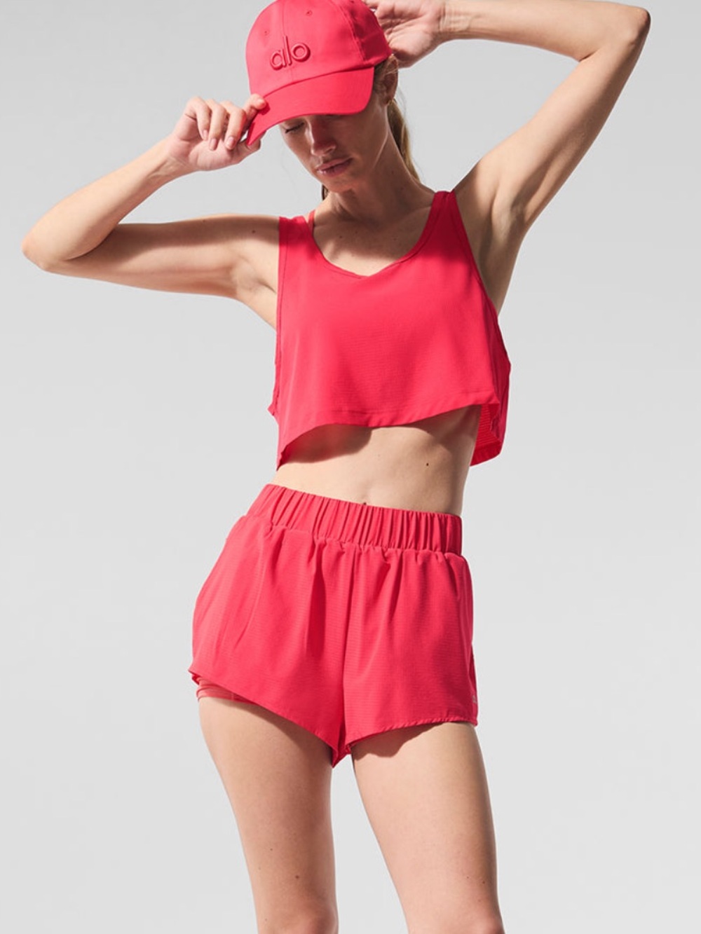 NWT ALO Cropped Sport Star Tank Candy Red XXS